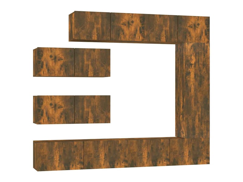  Ensemble de meubles tv - banc tv - meuble de rangement 7 pcs chêne fumé bois d'ingénierie  - Conforama A