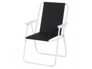 Chaise de camping pliable,58x53x76 cm,avec accoudoirs,tissu oxford,noir