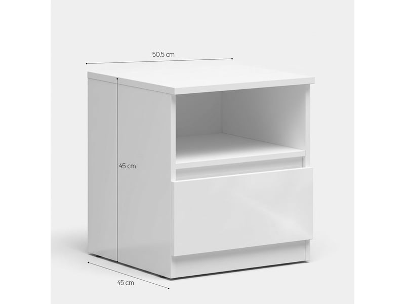  Table de chevet avec tiroir et niche ouverte tetrix - chêne  - Conforama D
