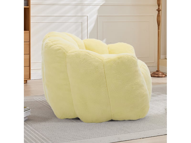  Fauteuil lotus modenvie en velours jaune 101 x 111 x 68 cm  - Conforama E