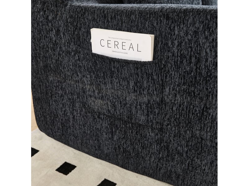  Canapé modulable 2 places, assise confortable, confort, matière tissu côtelé, garnissage mousse haute résilience, noir  - Conforama E