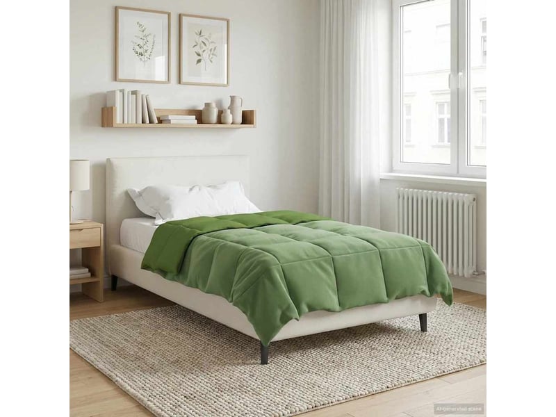  Couette - duvet d'été 140 x 200 cm été microfibre (100% polyester) vert  - Conforama D