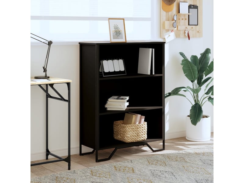  Bibliothèque, meuble de rangement salon noir 80x31x106 cm bois d'ingénierie  - Conforama C