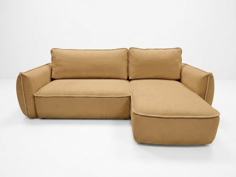  Bobochic canapé d'angle convertible réversible esmee tissu chenille jaune  réversible ESMEE - Conforama A