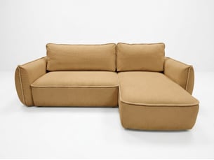 Canapé d'angle réversible convertible <strong>BOBOCHIC</strong> <strong>ESMEE</strong> 3 places Tissu jaune avec coffre de rangement