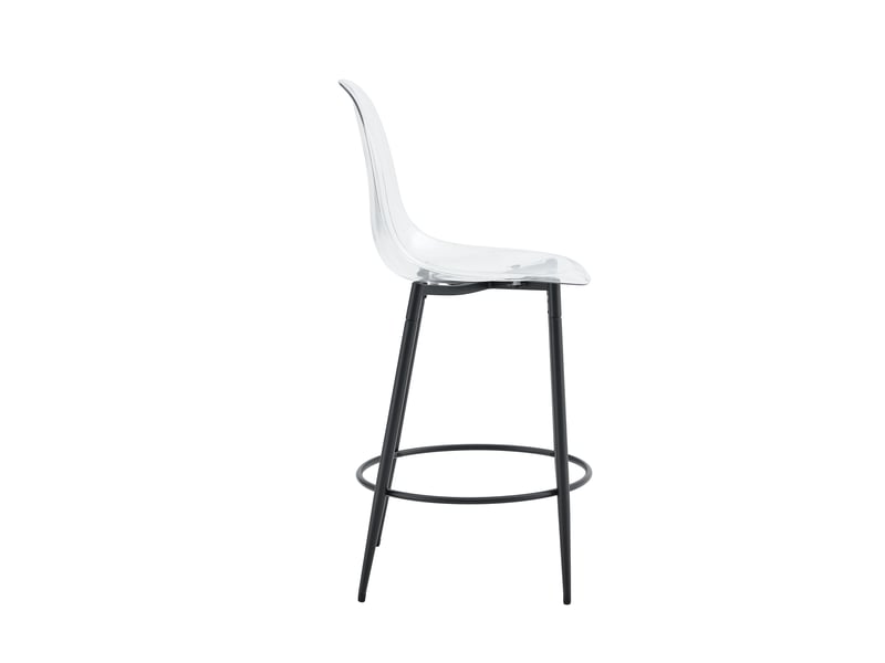  Lot de 2 tabourets de bar,48,5x48,5x102 cm,pet transparent et métal,noir  - Conforama D