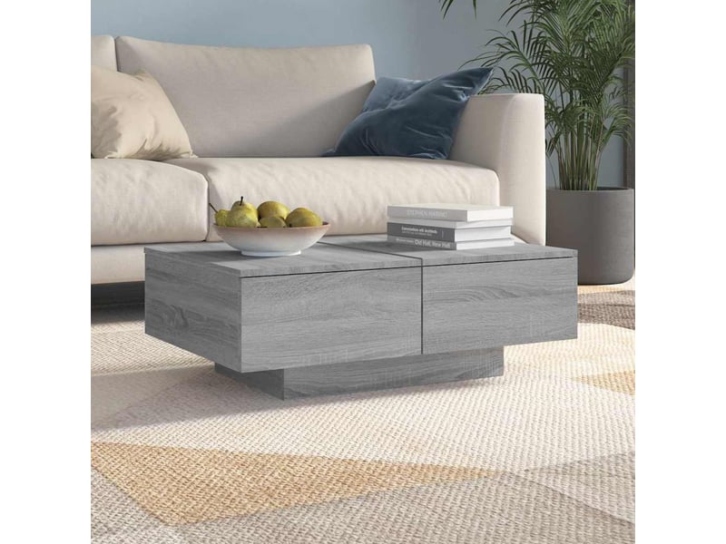  Table basse - table de salon - table à thé sonoma gris 90x60x31 cm bois d'ingénierie  - Conforama B