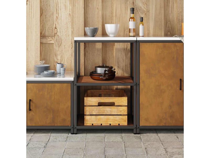 Étagère de cuisine, étagère de rangement hattem rouillé 60x50x92cm acier - Conforama D