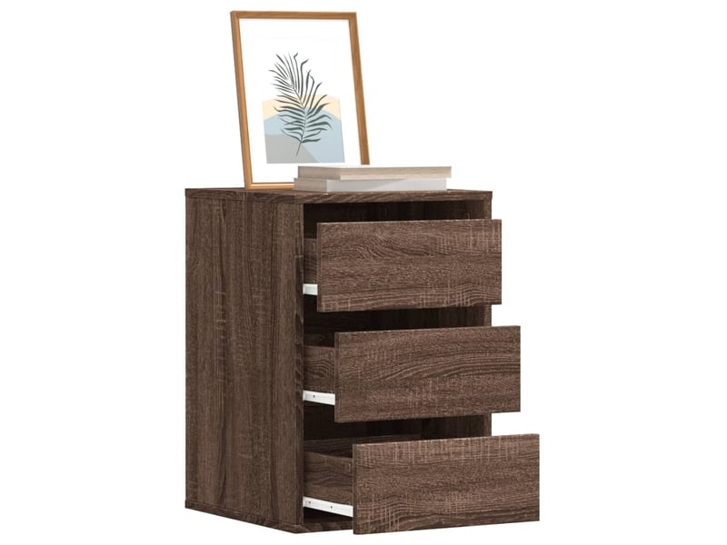  Commode chambre adulte, commode d'angle chêne marron 40x41x58 cm bois d'ingénierie  - Conforama B