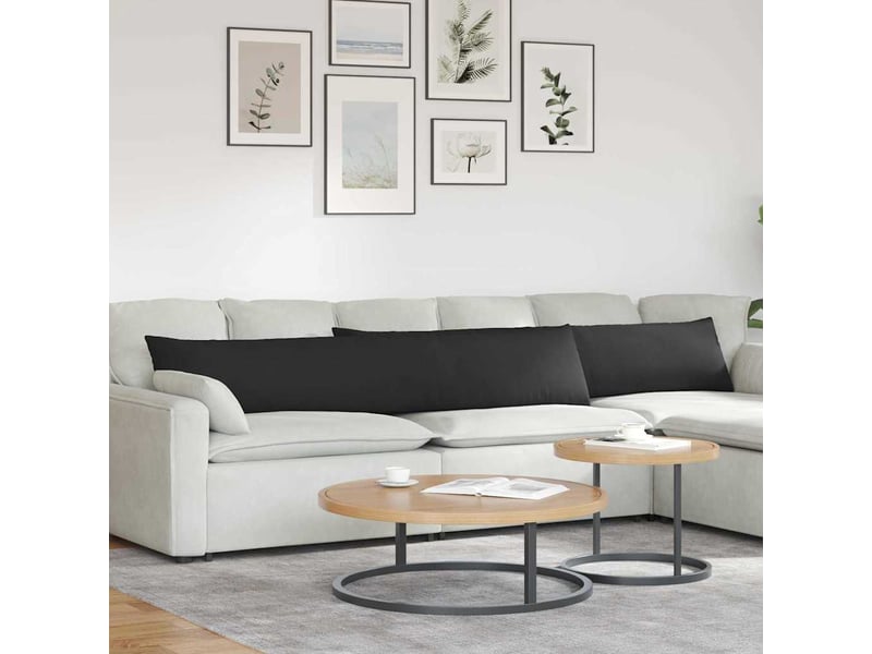  Lot de 2 coussins de canapé, coussins décoratifs tissu noir 200 x 40 cm cf58911  - Conforama B