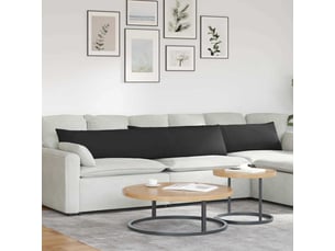 Lot de 2 coussins de canapé, coussins décoratifs tissu noir 200 x 40 cm cf58911