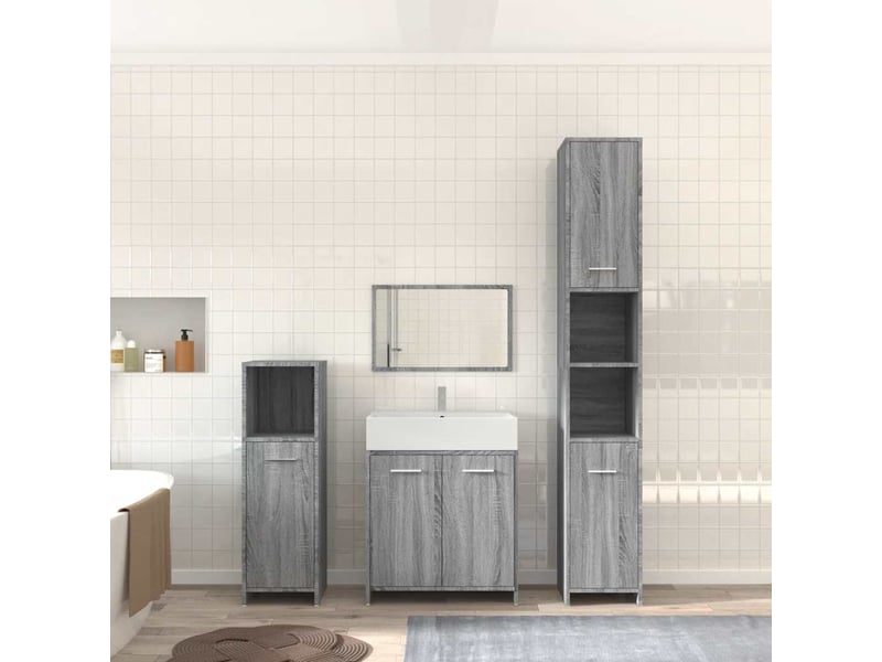 Ensemble de meubles de salle de bain 4 pcs sonoma gris cf63875 - Conforama B