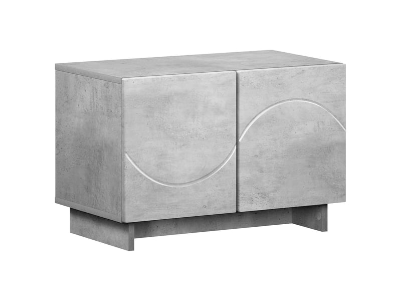  Meuble tv moderne, banc tv 60x34.5x40 cm gris béton bois d'ingénierie shl7232  - Conforama A