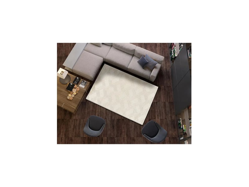  Tapis rectangulaire atticgo sign crema - face 100% polyester recyclé, dos coton  - Conforama D