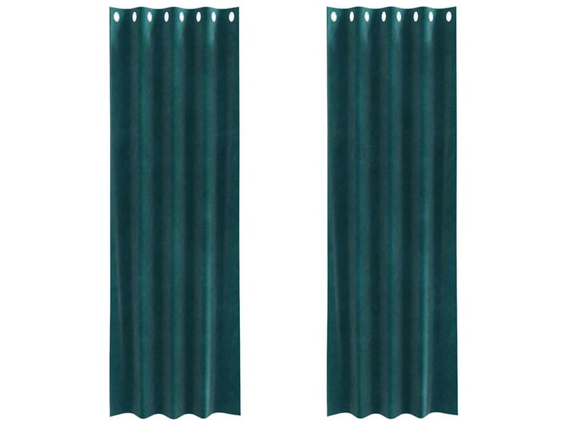  Lot de 2 rideaux, rideaux de fenêtre vert foncé 140 x 260 cm velours cf44133  - Conforama A