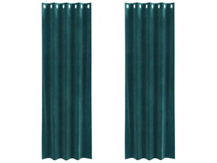 Lot de 2 rideaux, rideaux de fenêtre vert foncé 140 x 260 cm velours cf44133