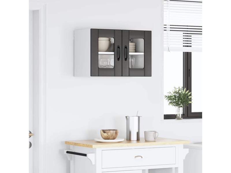 Meuble mural de cuisine, cabinet en verre mural noir 60x31x40cm shl3176  - Conforama D