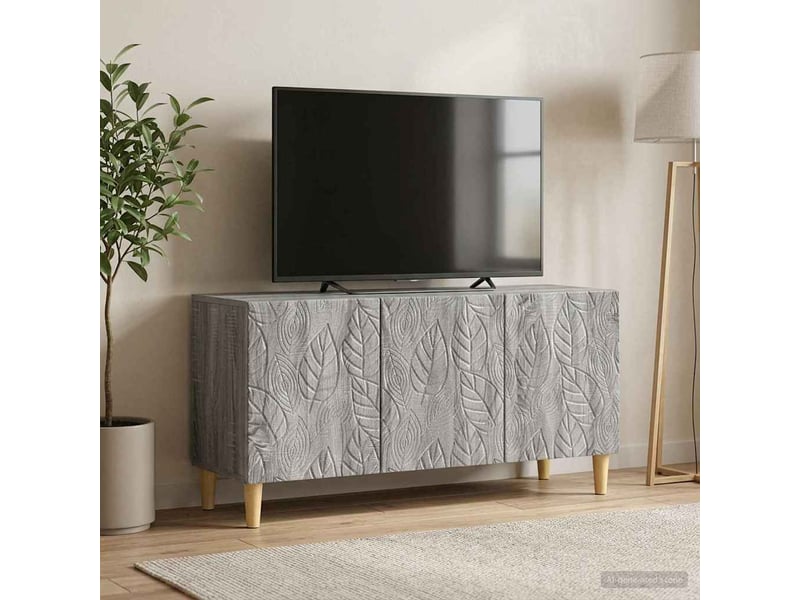  Meuble tv - banc tv - meuble de rangement 99 x 34,5 x 50 cm sonoma gris bois d'ingénierie  - Conforama C