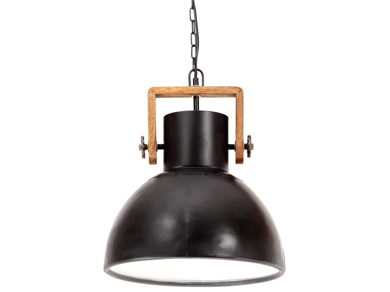  Lampe suspendue, suspension luminaire industrielle 25 w noir rond 40 cm e27  - Conforama C