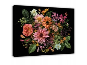 Tableau décoration murale impression sur toile fleurs roses coloré - 60x40 cm - tableau décoration murale chambre et salon