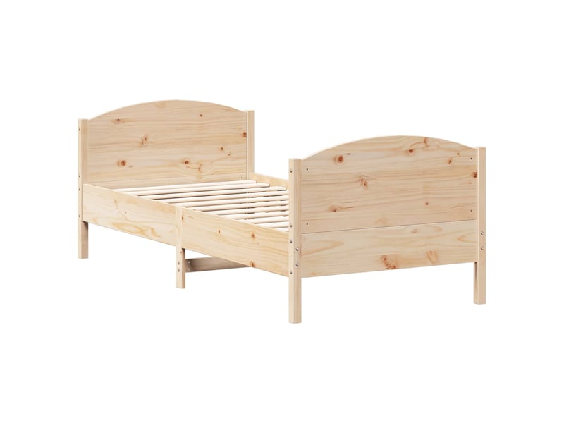  Lit simple- lit adulte -  cadre de lit sans matelas 90x190 cm bois de pin massif  - Conforama B