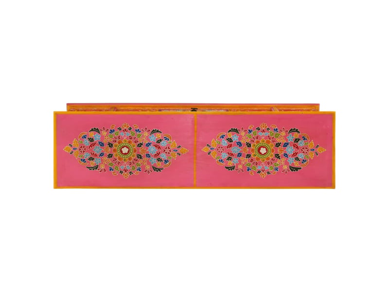  Meuble tv - banc tv - meuble de rangement rose 110x30x40 cm bois massif de manguier  - Conforama E