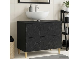 Meuble sous lavabo de salle de bain delft noir 82 x 41 x 59 cm cf64863