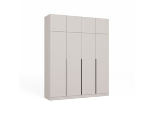 Senso 4d - armoire haute avec rehausse - portes, étagères - 200x250x56,5 cm - beige cachemire