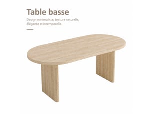 Table à manger extensible de 140 à 200 cm, aspect travertin, pour 6 à 8 personnes