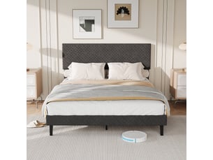 Lit 2 places 140x200 cm    coloris gris