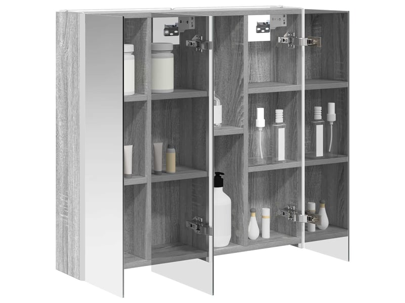  Armoire miroir salle de bain, meuble de rangement gris sonoma 73.5x15.5x70 cm  - Conforama C