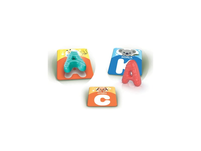  Jeu educatif bocal des lettres 30 cartes illustrees 26 lettres plastique CLE8005125529230 - Conforama D
