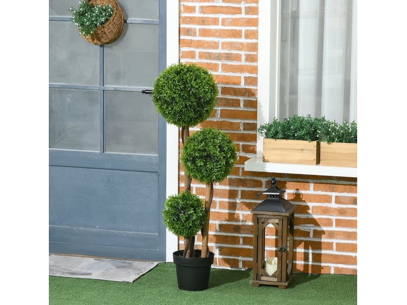 Buis artificiel 27x27x110 cm résistant aux uv vert  - Conforama C