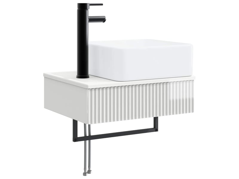  Basin de lavage mural, lavabo blanc brillant 50x41x39 cm  - Conforama A