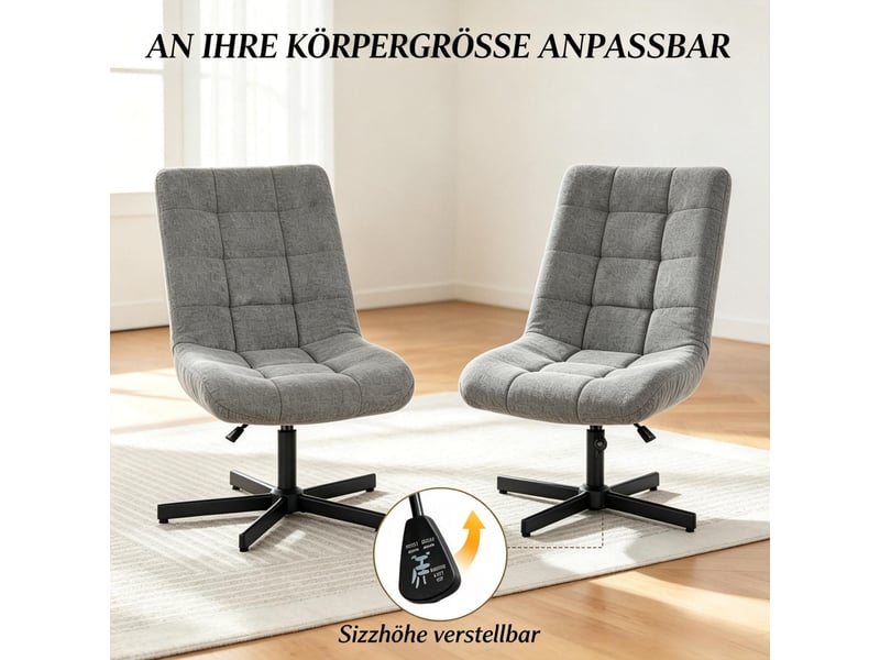 Fauteuil lounge pivotant modèle élégant avec repose-pieds réglable et dossier inclinable - Conforama E