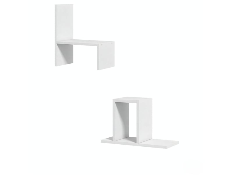  Étagère de bureau modulaire 34,5 x 17,5 x 39,5 cm – blanc – 2 éléments configurables, rangement ouvert  - Conforama A