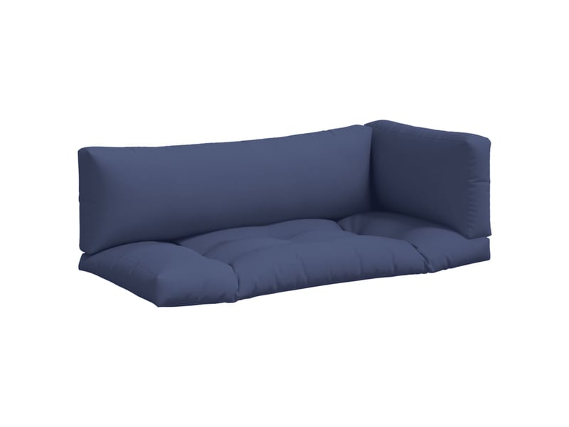  Lot de 3 coussins de palette, coussins de canapé bleu marine tissu oxford cf59661  - Conforama A