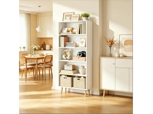 Bibliotheque coloris blanc <strong>MAISENTIEL</strong> <strong></strong> - 24 cm x 144 cm