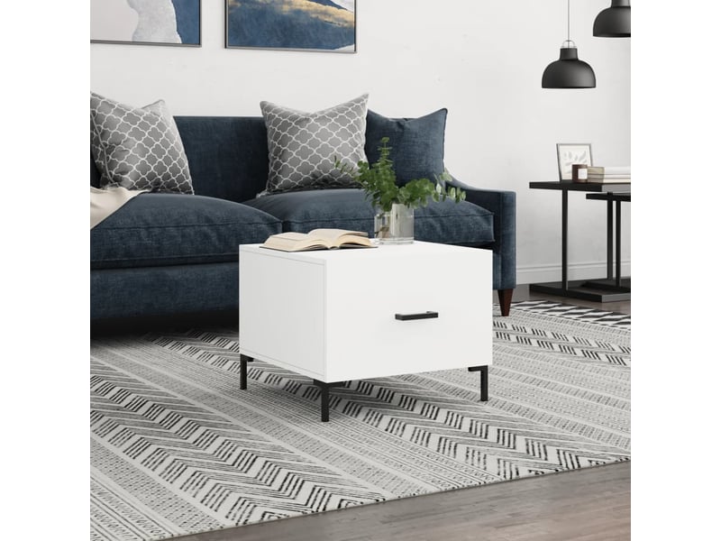  Table basse - table de salon - table à thé blanc 50x50x40 cm bois d'ingénierie  - Conforama B