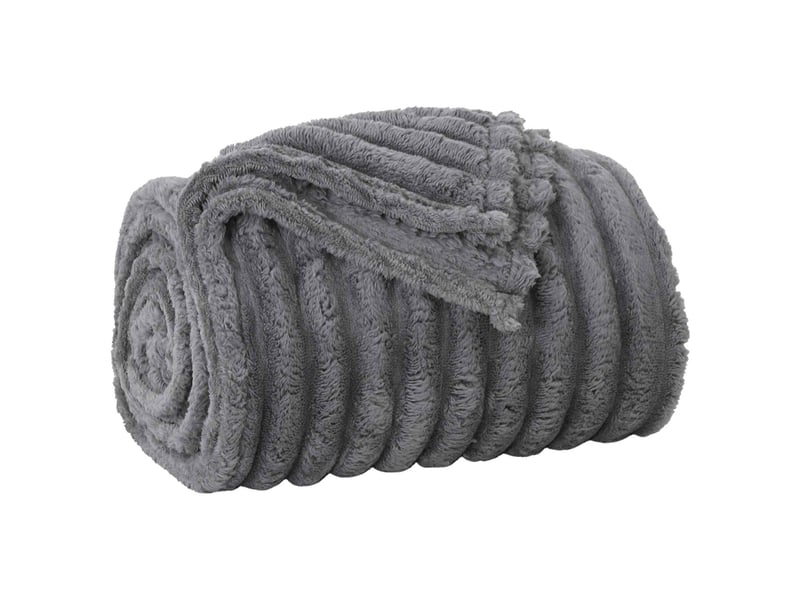  Plaid canapé gris foncé 270x240 cm 1.73 kg polaire  - Conforama A