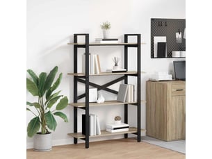 Étagère 4 niveaux, étagère de rangement 100 x 33,5 x 140 cm bois d'ingénierie shl3267