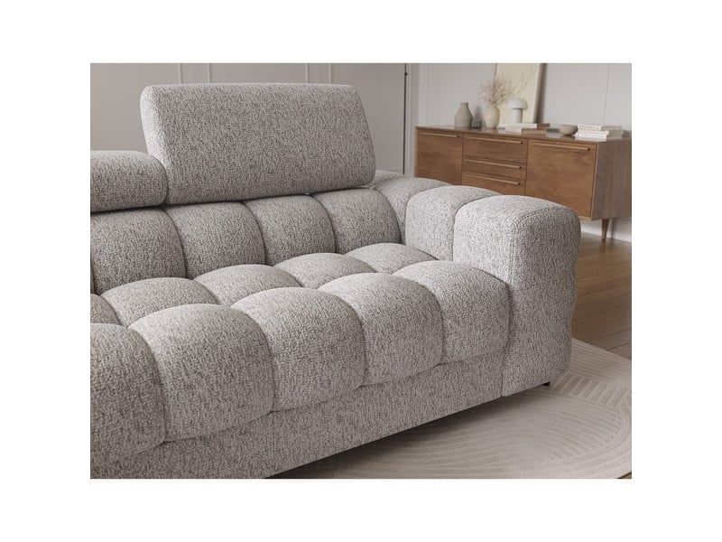  Canapé d'angle gauche convertible gris chiné élégance moderne 285x99x181cm filtro  - Conforama D
