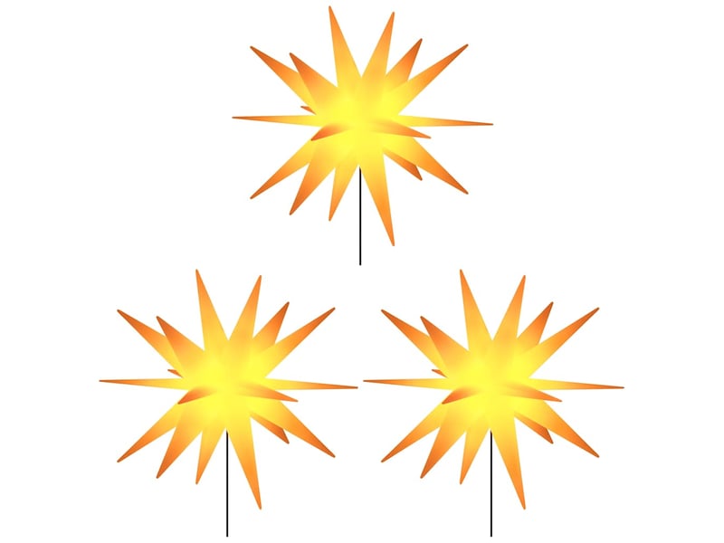  Lumières de noël avec piquets 3 pcs led pliable jaune 57 cm  - Conforama C