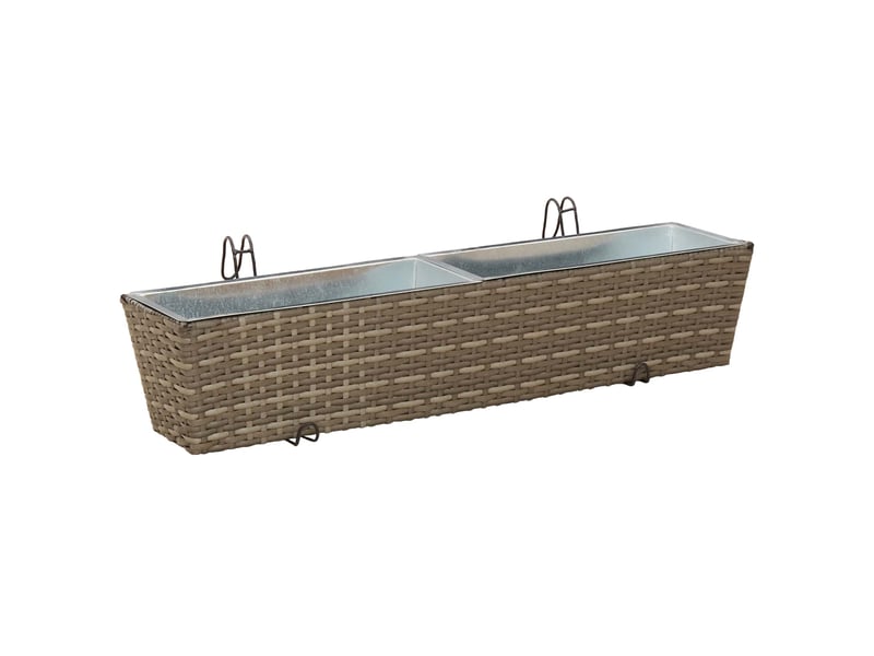  Jardinière - garde-corps 2 pcs gris 80 x 17 x 17 cm métal  - Conforama C