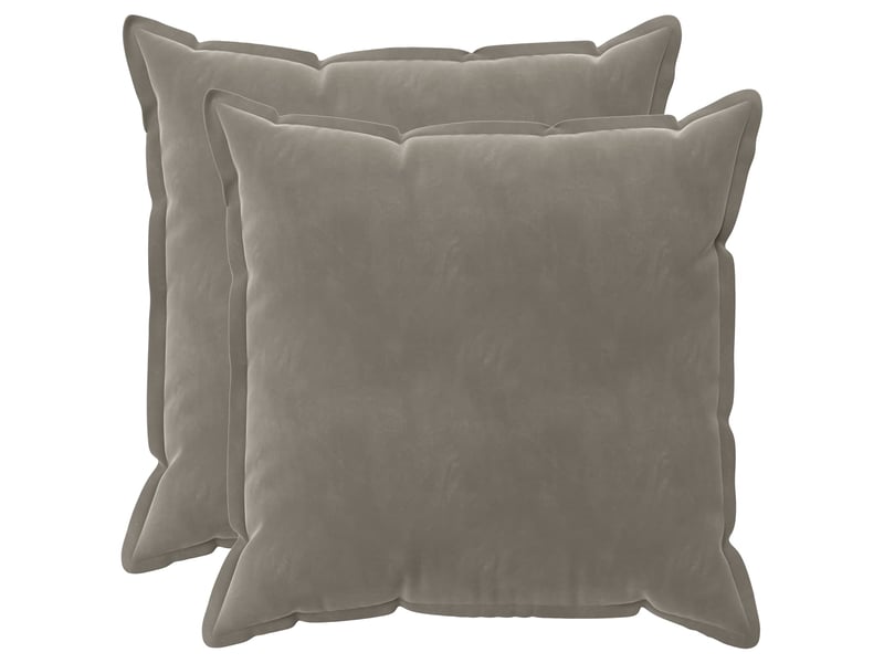  Lot de 2 coussins avec oreiller, coussins décoratifs houten gris clair fløjl cf51041  - Conforama A