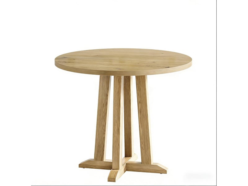  Table de salle à manger ronde pour 2 à 4 personnes avec pieds réglables, rustique en bois marron, 80 × 80 × 75 cm  - Conforama A