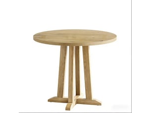 Table de salle à manger ronde pour 2 à 4 personnes avec pieds réglables, rustique en bois marron, 80 × 80 × 75 cm