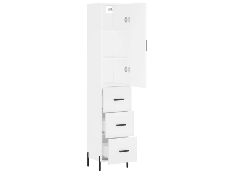  Buffet haut - bahut - meuble de rangement blanc 34,5x34x180 cm bois d'ingénierie  - Conforama D