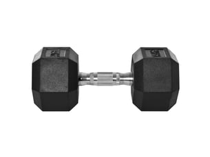 Haltère hexagonal en fonte et caoutchouc, poids de musculation 15 kg pour entraînement maison