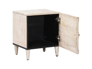 Table de chevet - cabinet de chevet - table de nuit blanc 40 x 33,5 x 46 cm bois de mangue massif